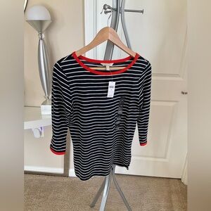 NWT Banana Republic XS striped 3/4 sleeve top